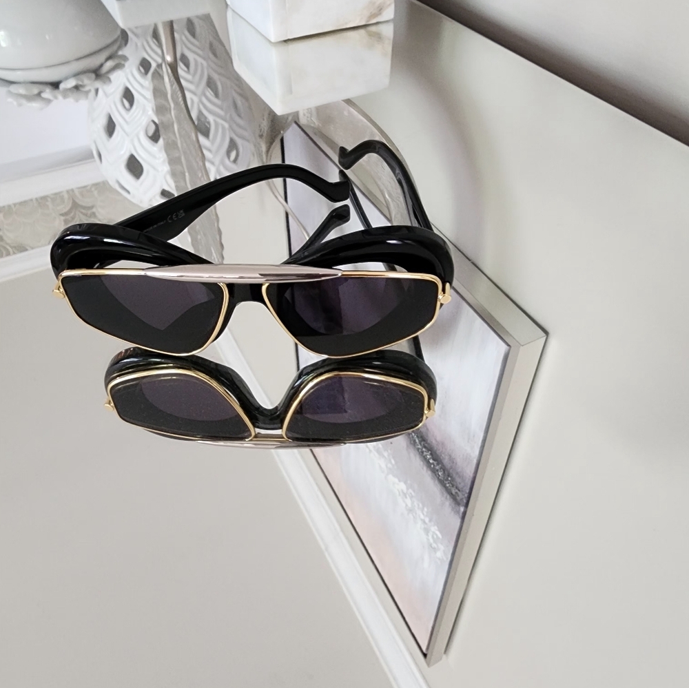Authentic Loewe double framed black & gold aviator sunglasses - Picture 3 of 7
